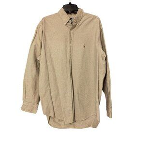 Ralph Lauren Tricolor Pony Long Sleeve Button Down Yellow and Purple L